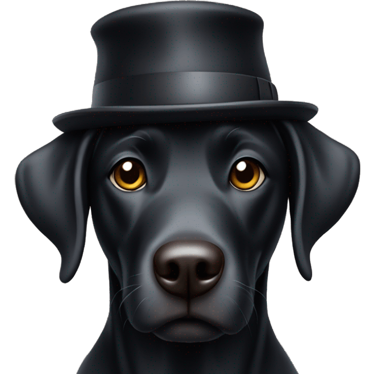 Black lab in hat emoji