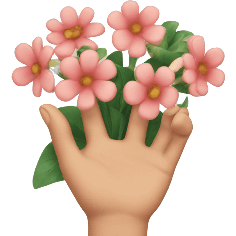 hand with flowers emoji