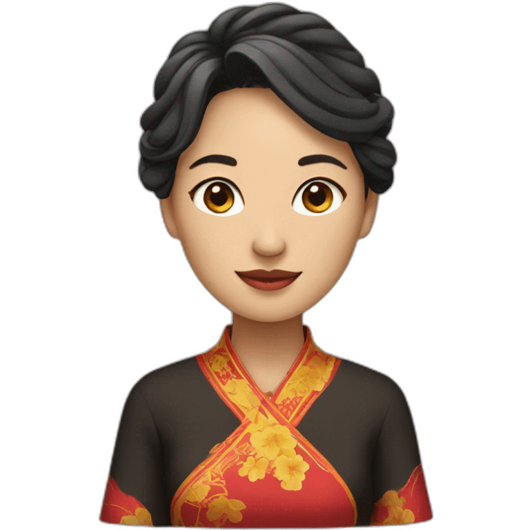 Woman wearing tradional vietnam clothes emoji