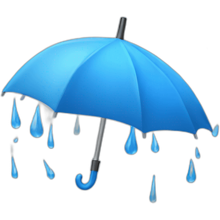 Blue umbrella with rain of bills emoji