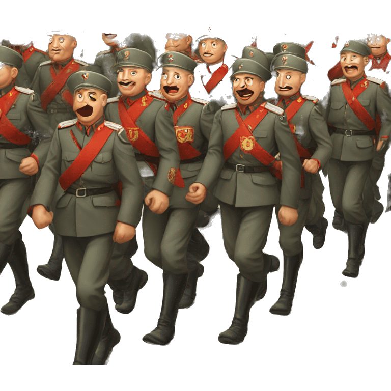 Rusian red army marching to the Germans emoji