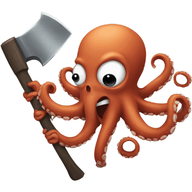 Octopus throwing an axe emoji