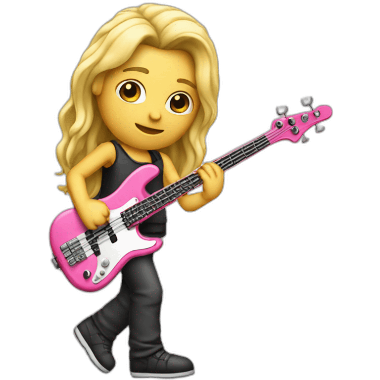 long blond-Bassguitar-player-pink emoji