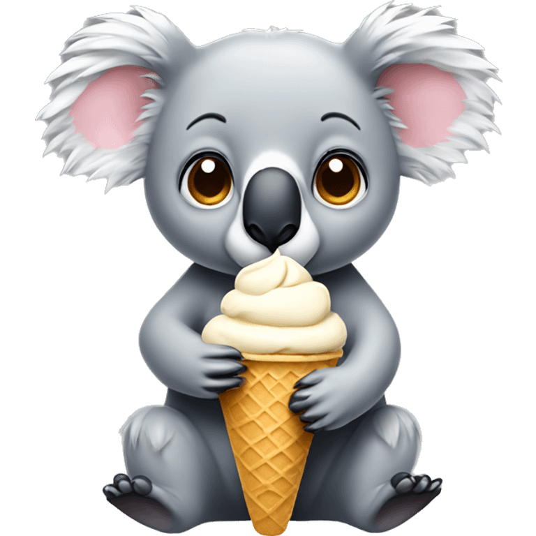 Koala eating ice cream emoji