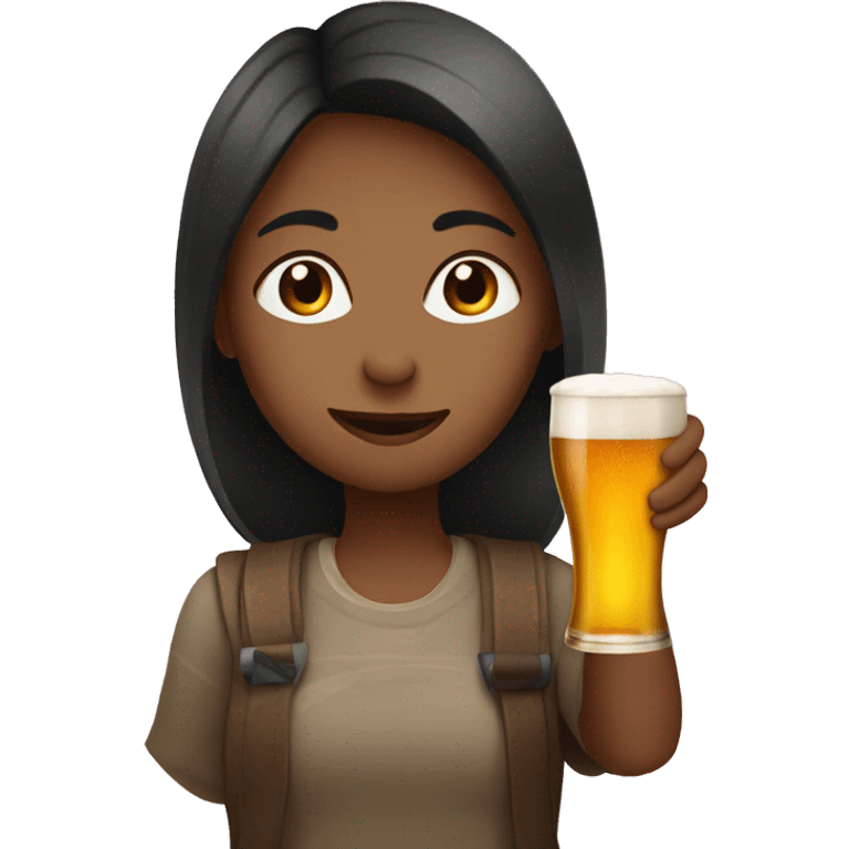 girl drinking alcohol free beer emoji