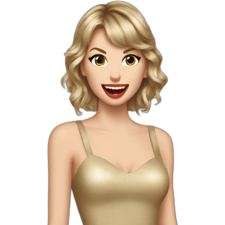 Taylor swift with 1 tooth emoji