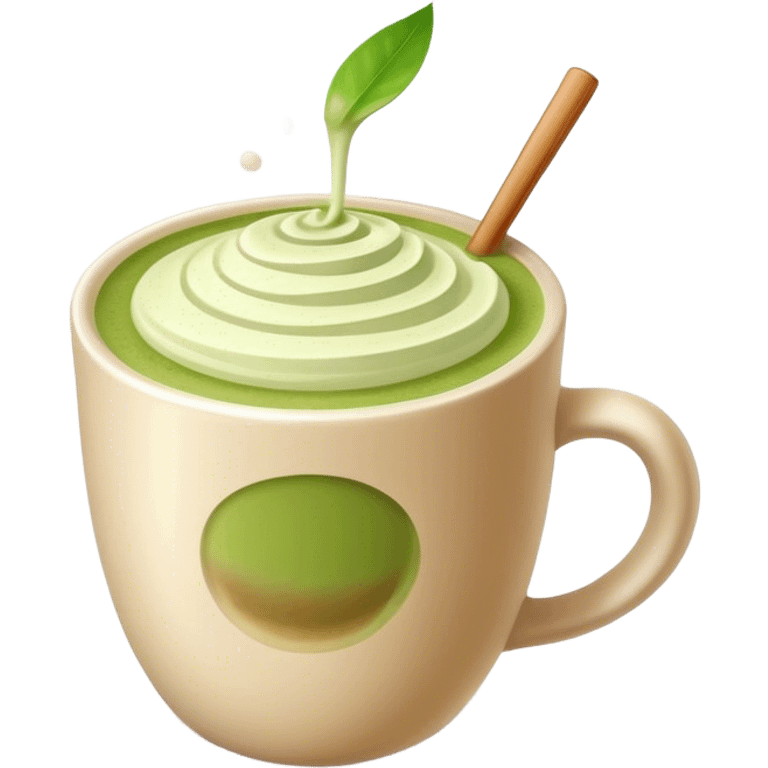 Matcha latte in beige mug emoji