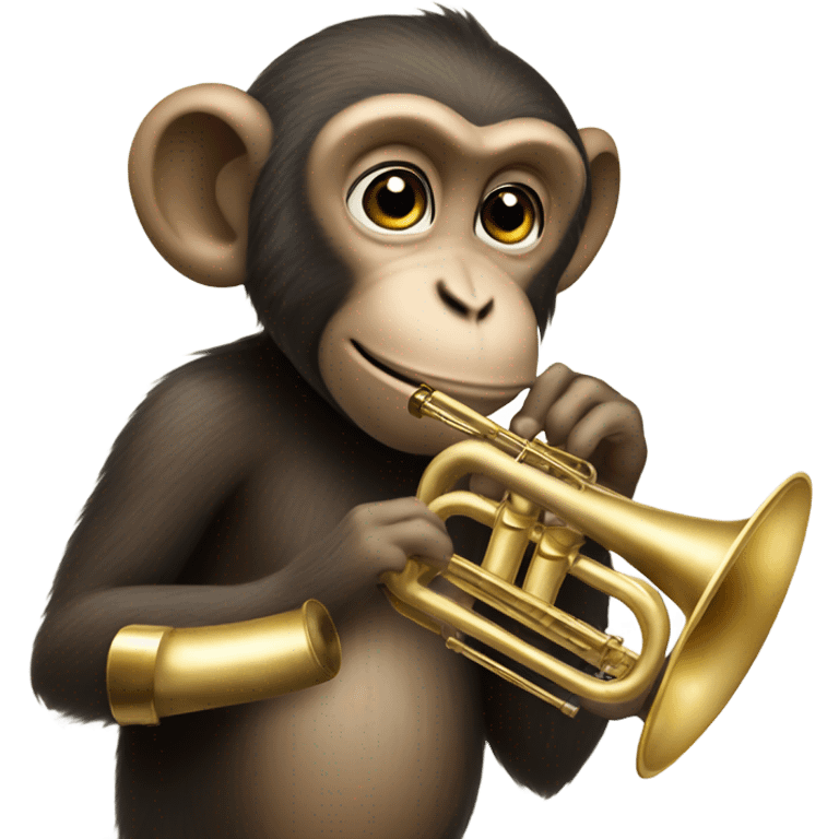 monkey playing musical brass instrument emoji