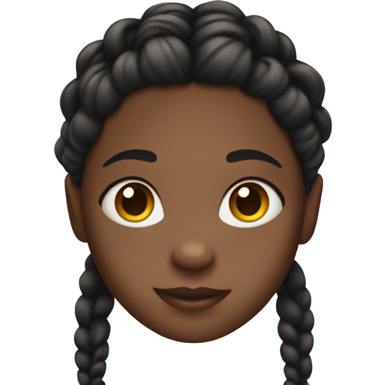 black girl with braids in her hair emoji