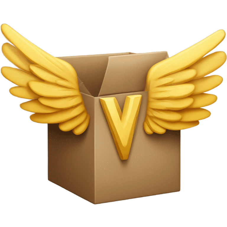 V with wings inside a square box flat  emoji