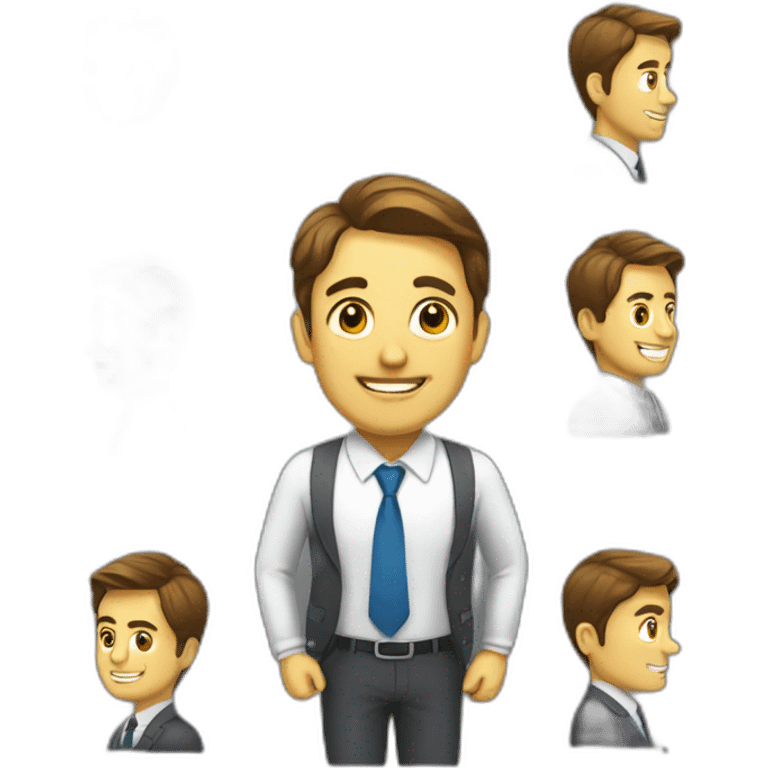 A businessman with his company on his back emoji