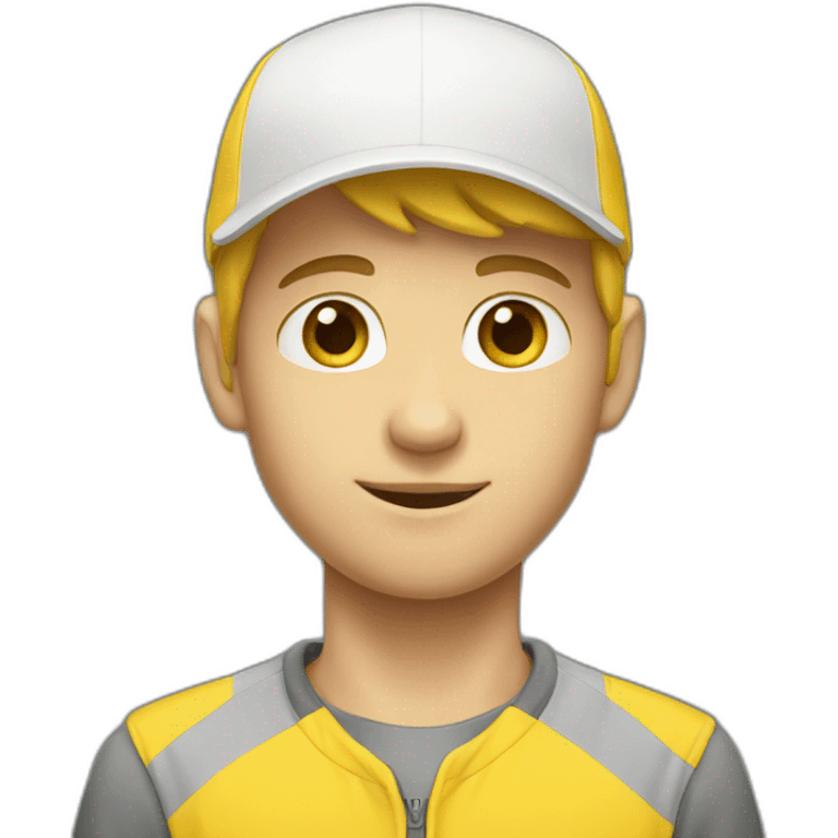 White boy wearing Yellow cap emoji