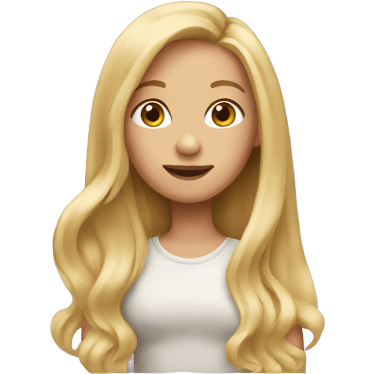 A girl with long blonde hair emoji