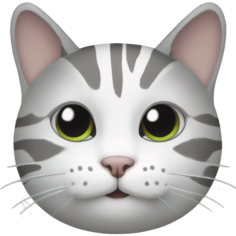 Grey and white cat with stripes  emoji