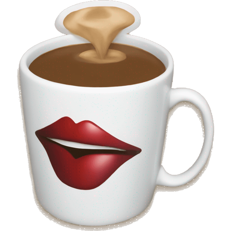 Coffee cup with kiss emoji