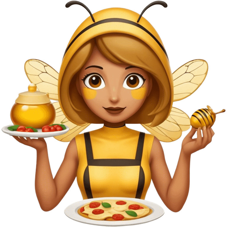 Woman bee serving Italian food emoji