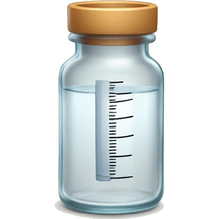 Clear glass insulin vial with a plain label emoji