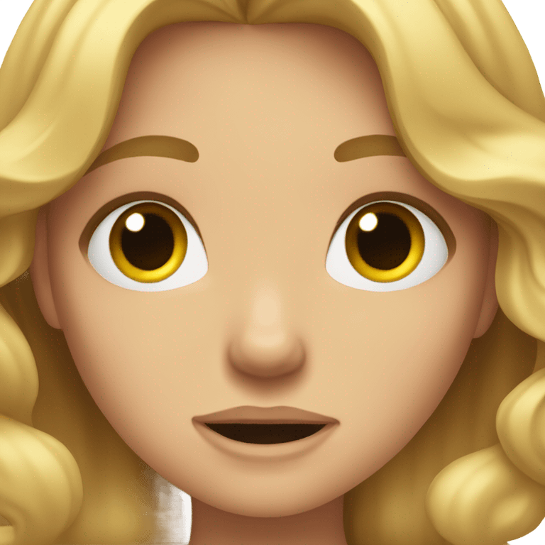 Girl with wavy blonde hair, slapping her face emoji