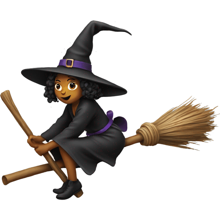 Witch on a broom emoji