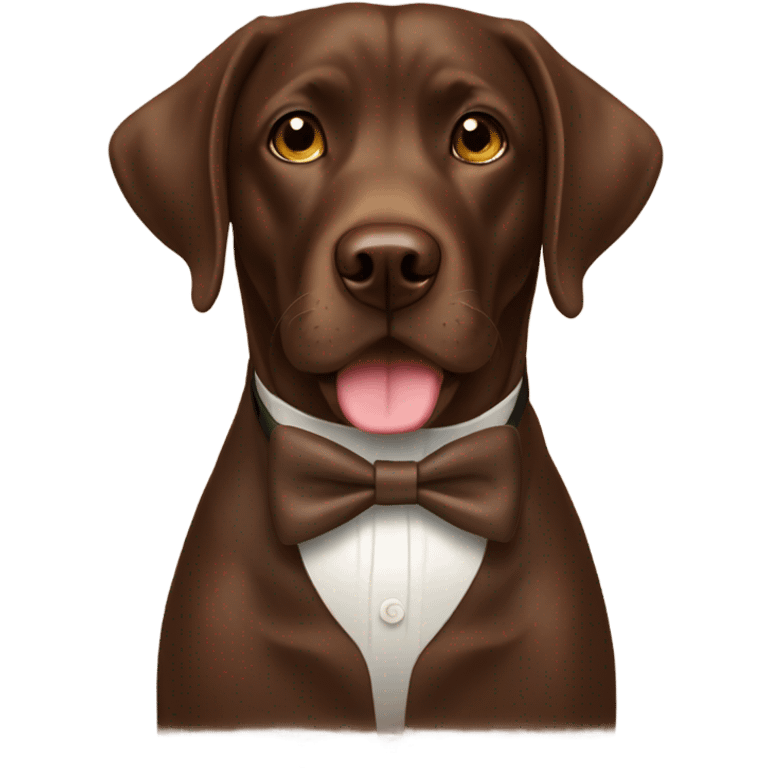 Brown chocolate lab with bow tie emoji