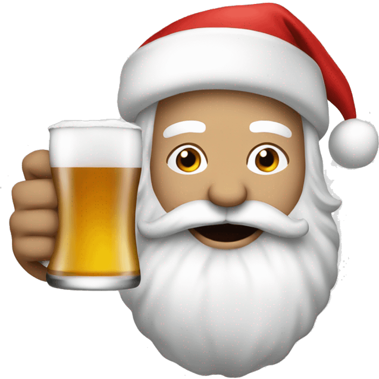 santa drinking beer emoji