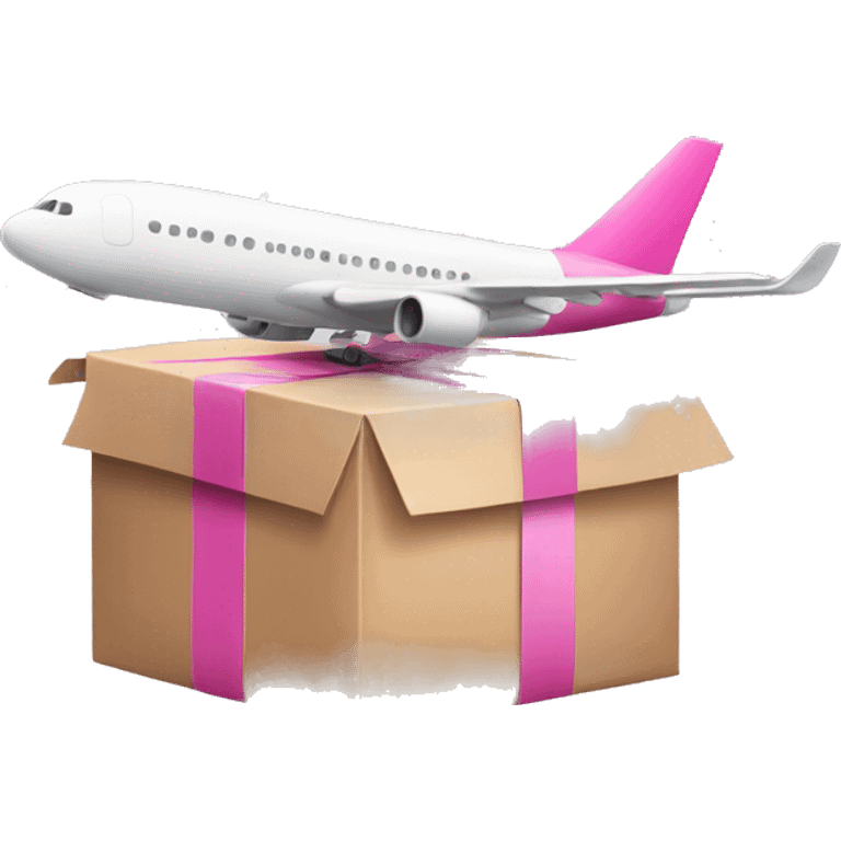 airplane with a pink parcel   emoji