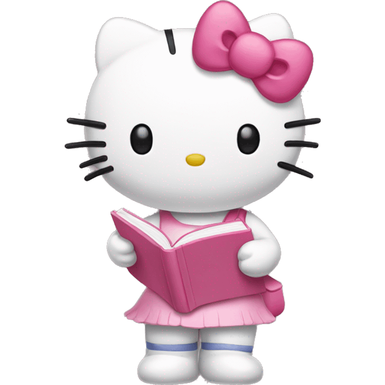 Hello kitty holding book emoji