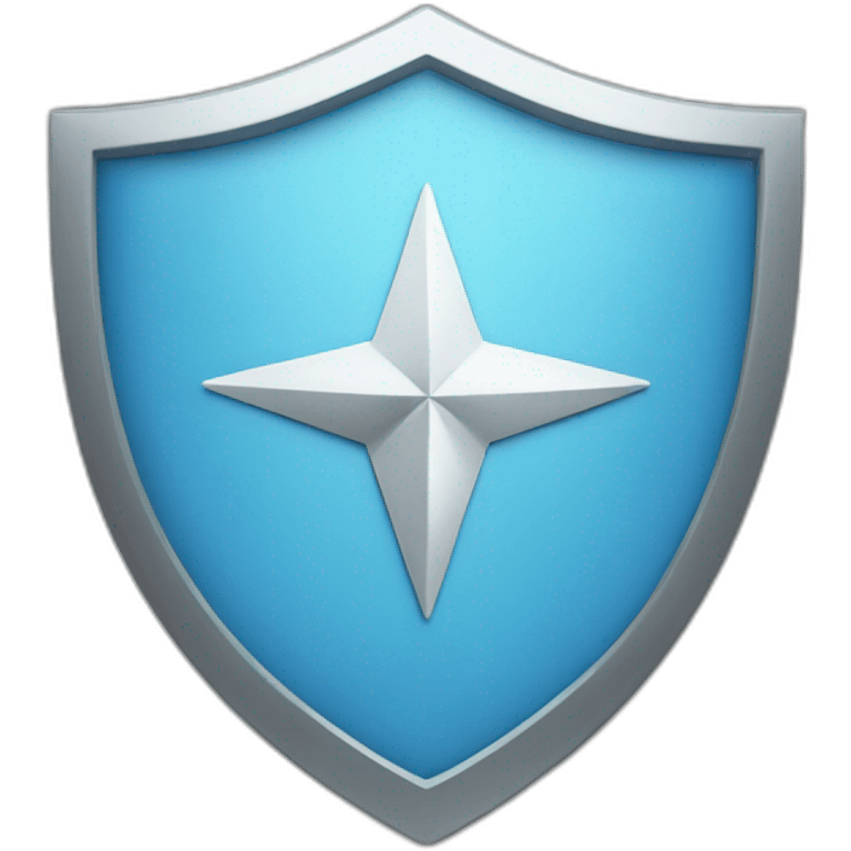 blue shield white star in middle emoji