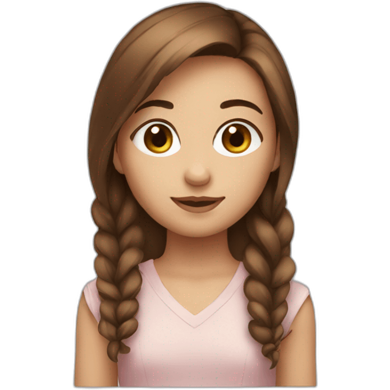 cute girl with brown hair emoji