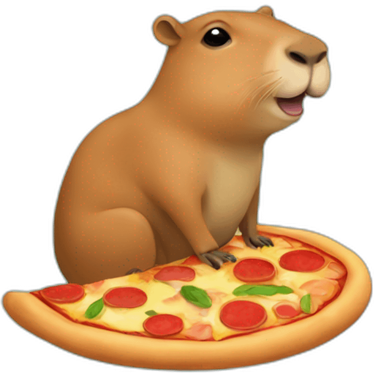 Pizza sur un capybara emoji