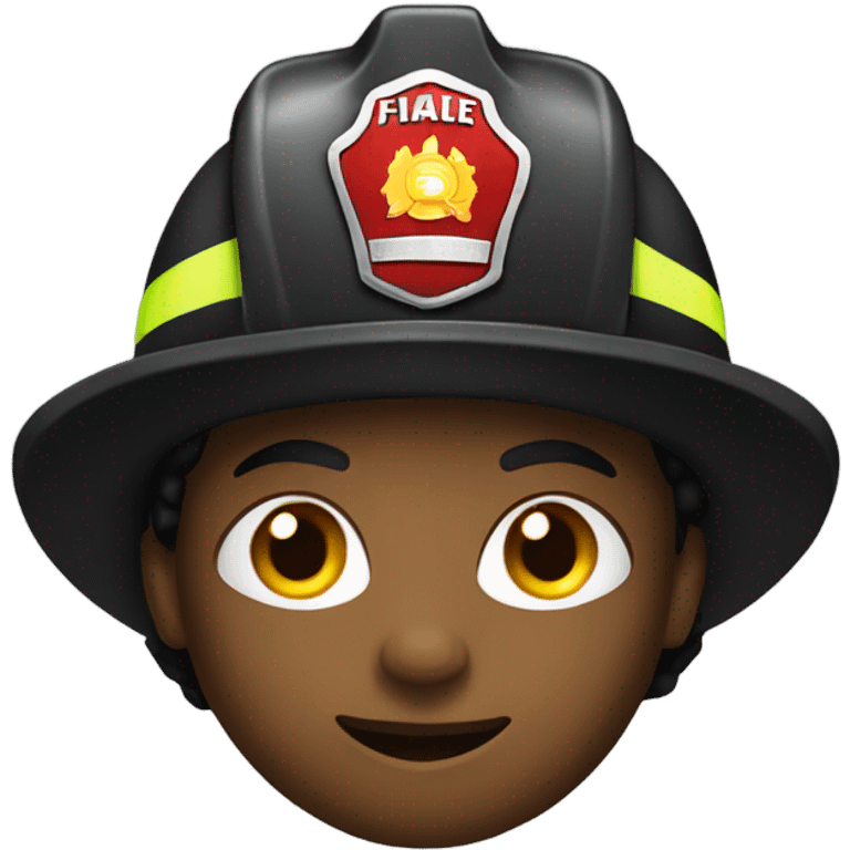 Black firefighter with hat emoji