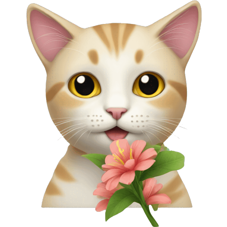 Cat with flower  emoji