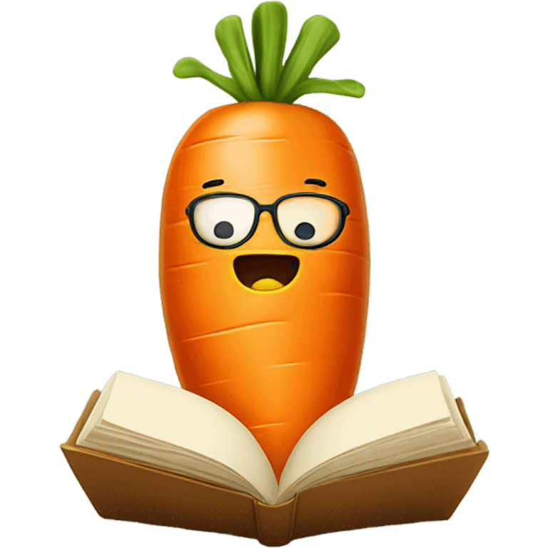 carrot reading book emoji