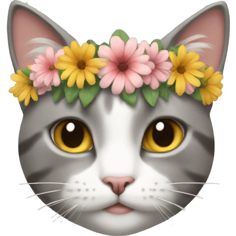 cat wearing a flower crown emoji