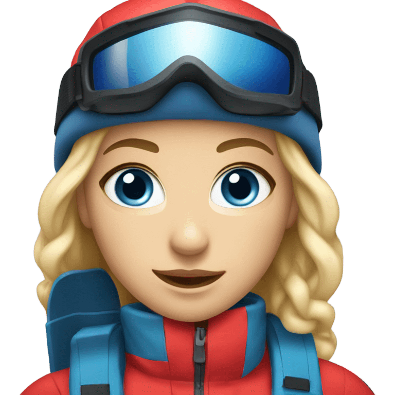 ski patrol female blonde hair blue eyes emoji