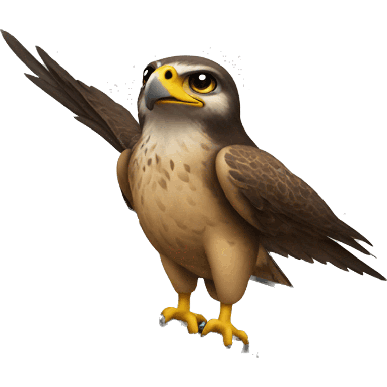 Falcon riding a bus emoji