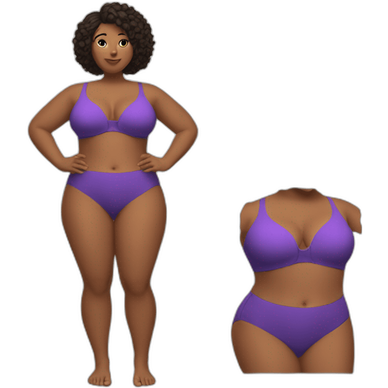 Slim-Thicc woman swimsuit posing full body (curvy slim body type, perfect body, hourglass figure) emoji