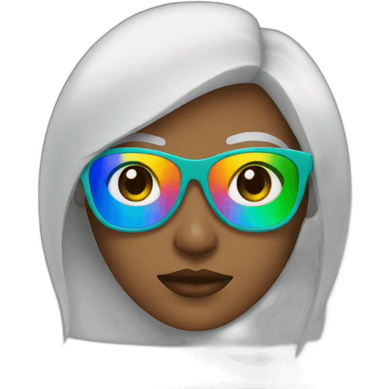 women with rainbow glasses emoji