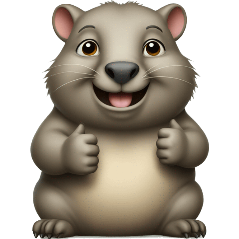 Wombat with a big thumbs up emoji