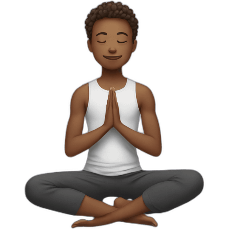 boy doing yoga emoji