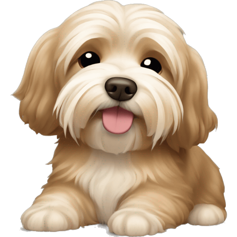 Sleeping light Brown havanese emoji