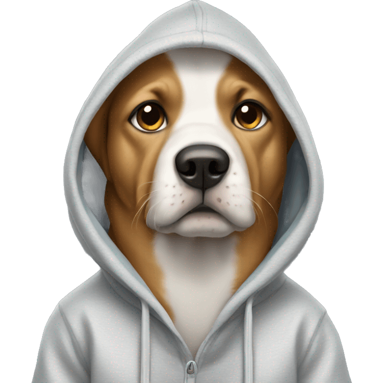 Dog wearing hoodie emoji