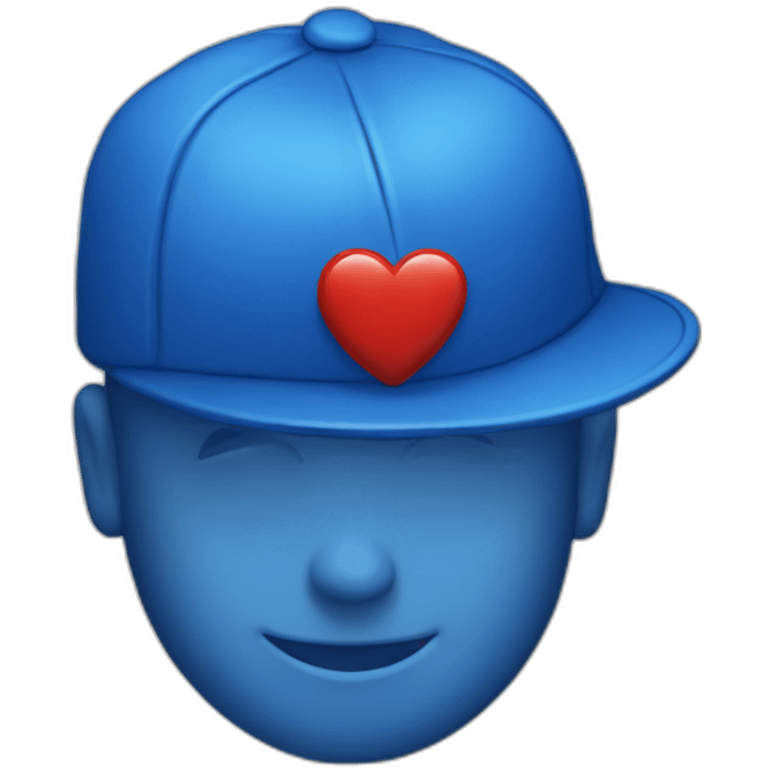 love sign, blue cap emoji