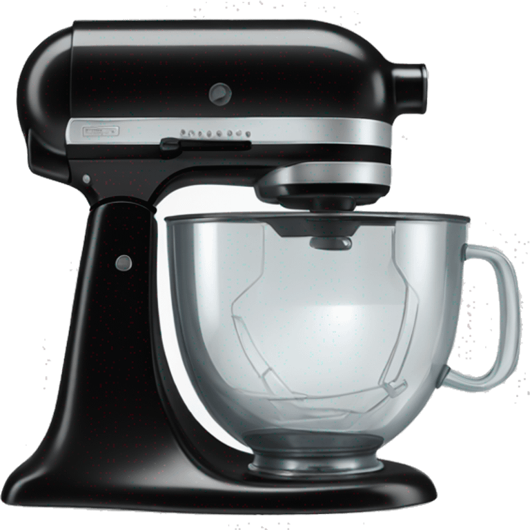 Black Stand mixer with clear glass bowl emoji