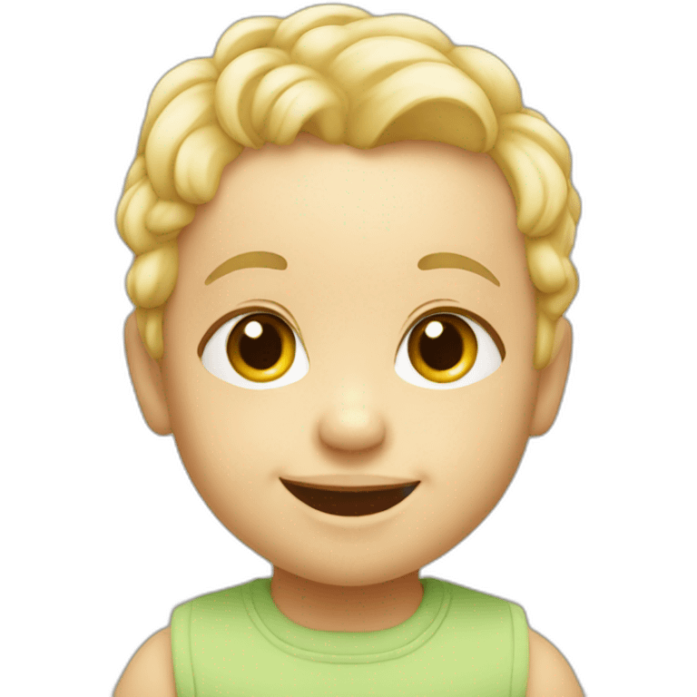 Baby smiling with blond hair emoji