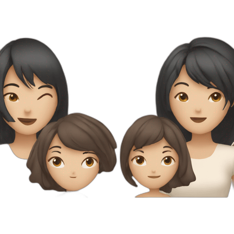 3 asian women near to each other emoji