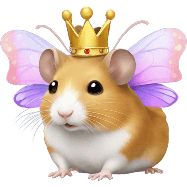 Hamster with butterfly wings and a crown  emoji