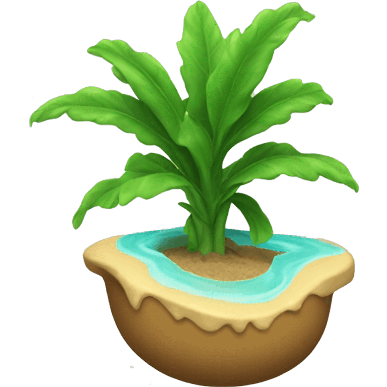 Plant in a surf table emoji