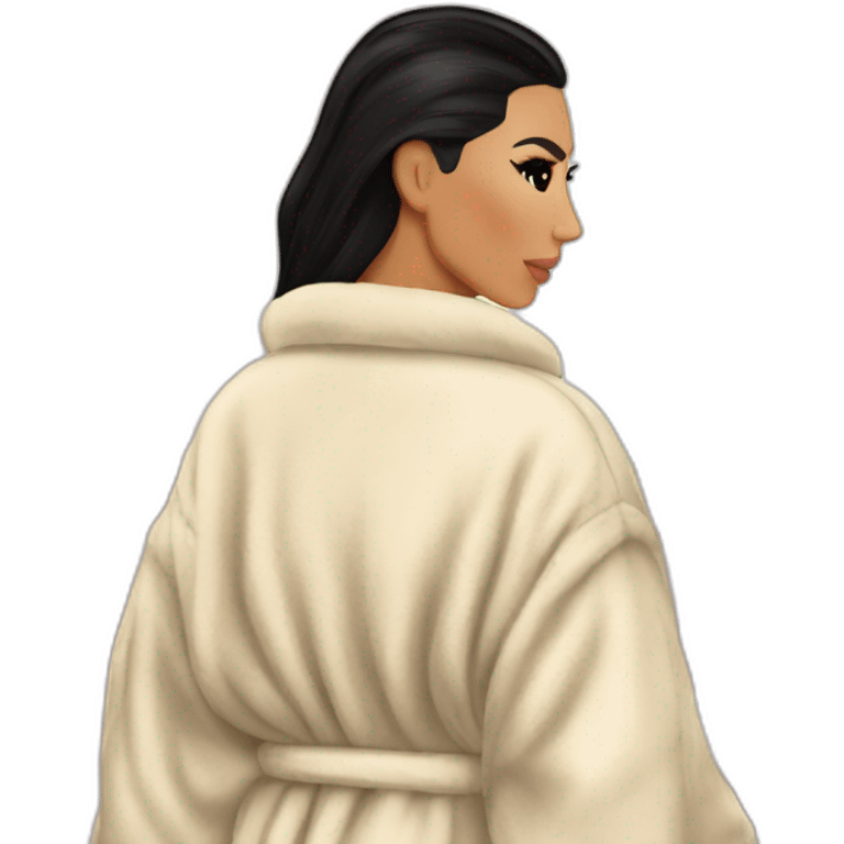 Kim kardashian perfect round bum bathrobe behind emoji