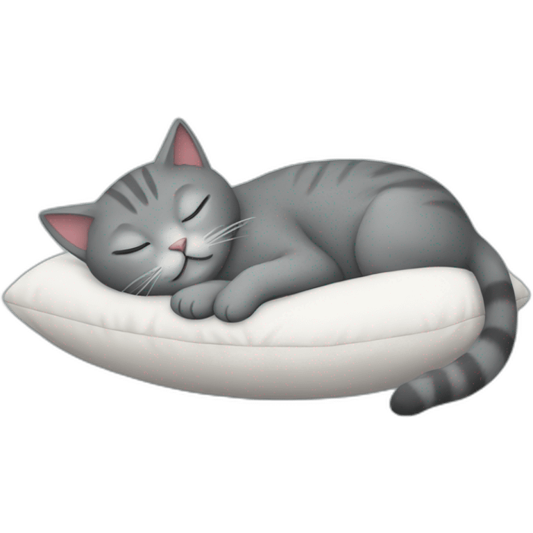 Grey cat sleeping on a pillow emoji